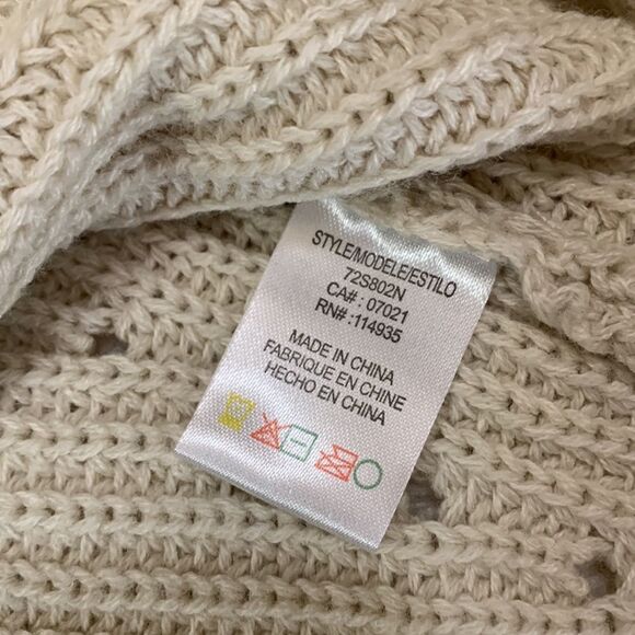 RDI oversized mock turtle neck kangaroo pocket straw string hemline tunic sweatr - Picture 6 of 8